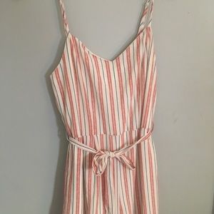 Cute coral stripped jumpsuit